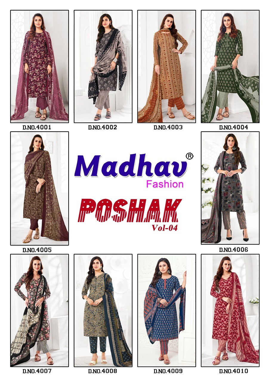 Poshak Vol 4 By Madhav Cotton Printed Dress Material Orders In India